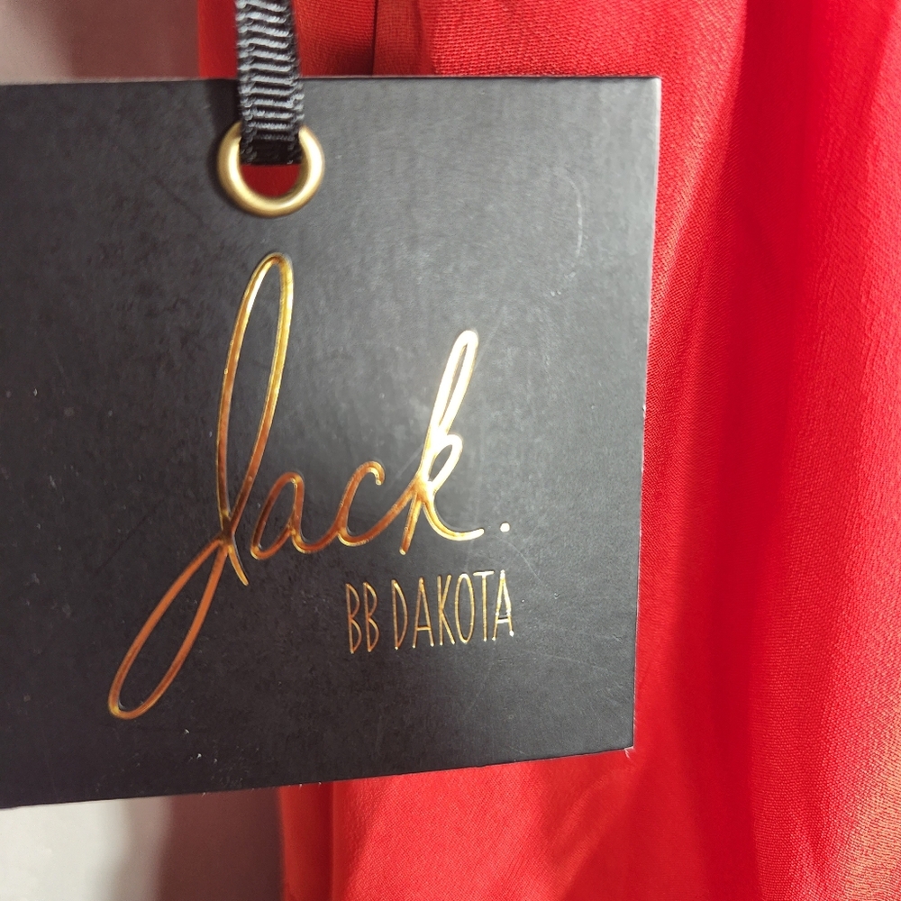 NWT Urban Outfitters JACK BB Dakota Scarlett RED DRESS Sz S Drapey Keyhole Back - Picture 8 of 10